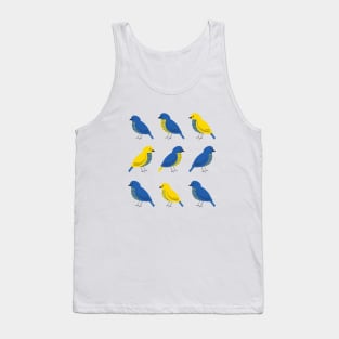 Little Birds of Peace | Ukrainian Flag color hand drawn heart, Peace for Ukraine Tank Top